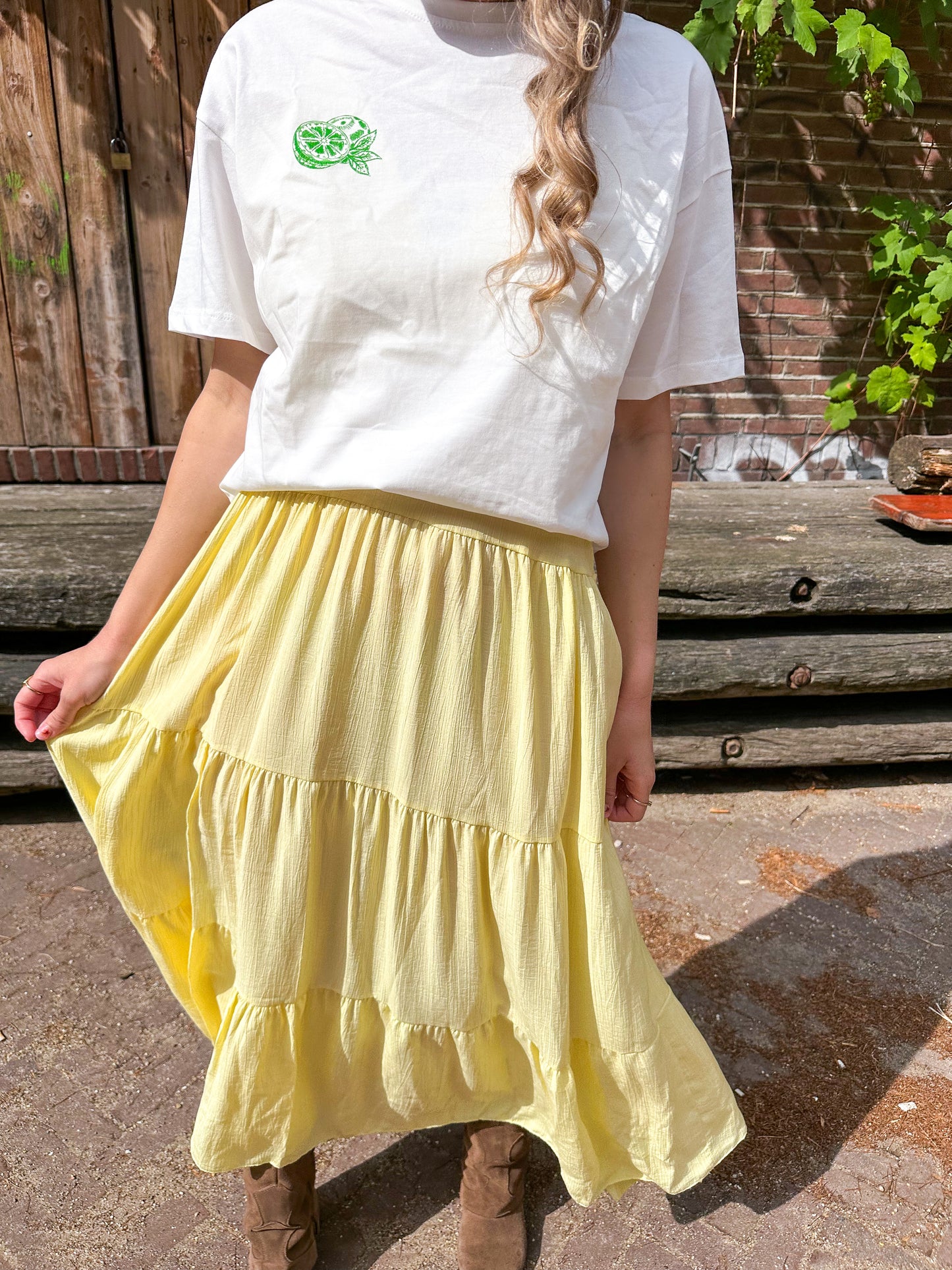 Boho jurk lang butter yellow