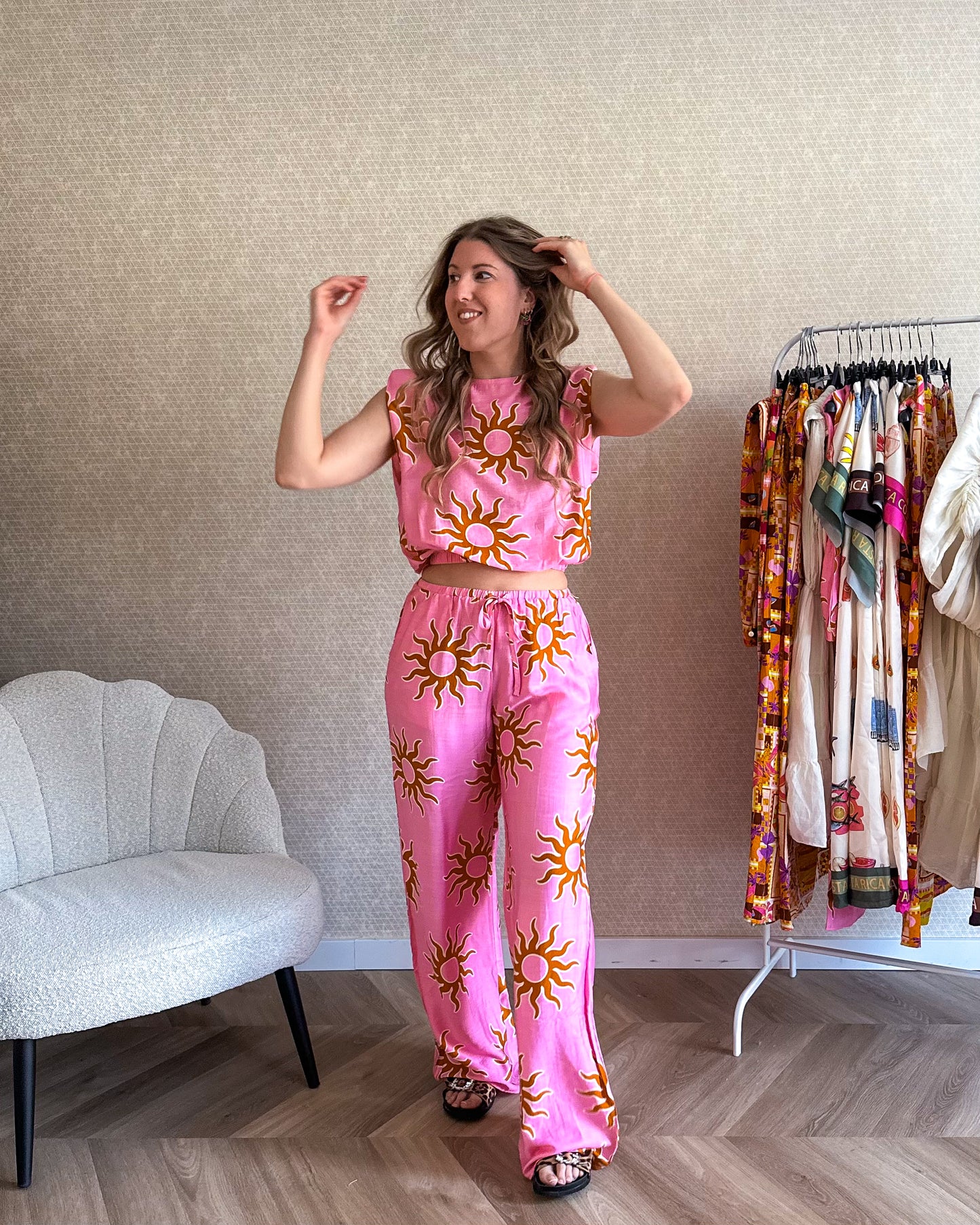 Wavy sun broek roze