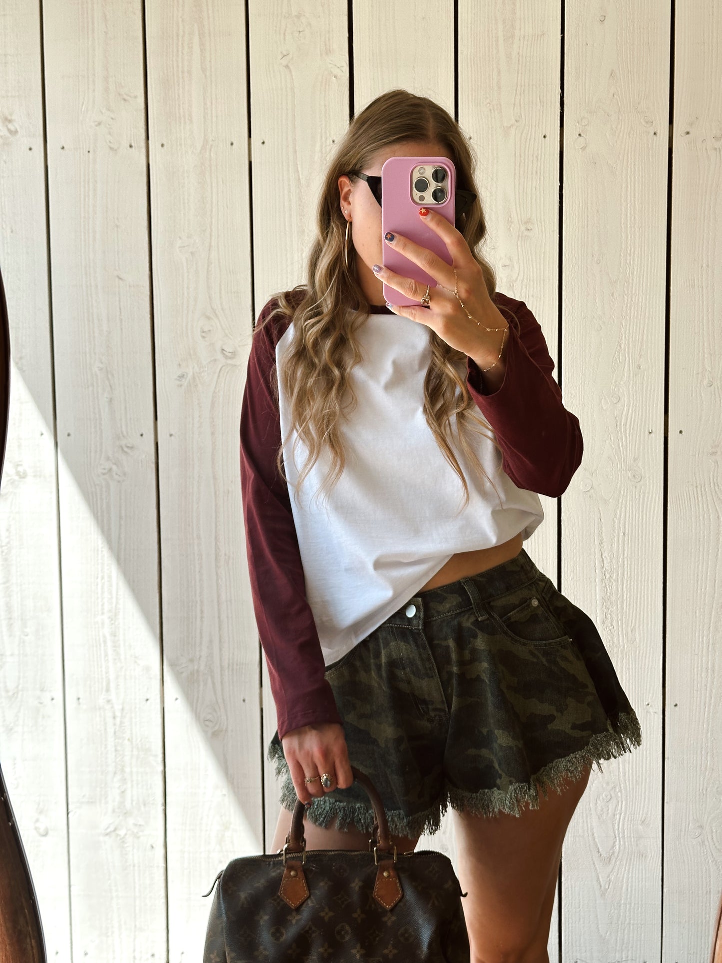 Juul two toned baseball longsleeve bordeaux