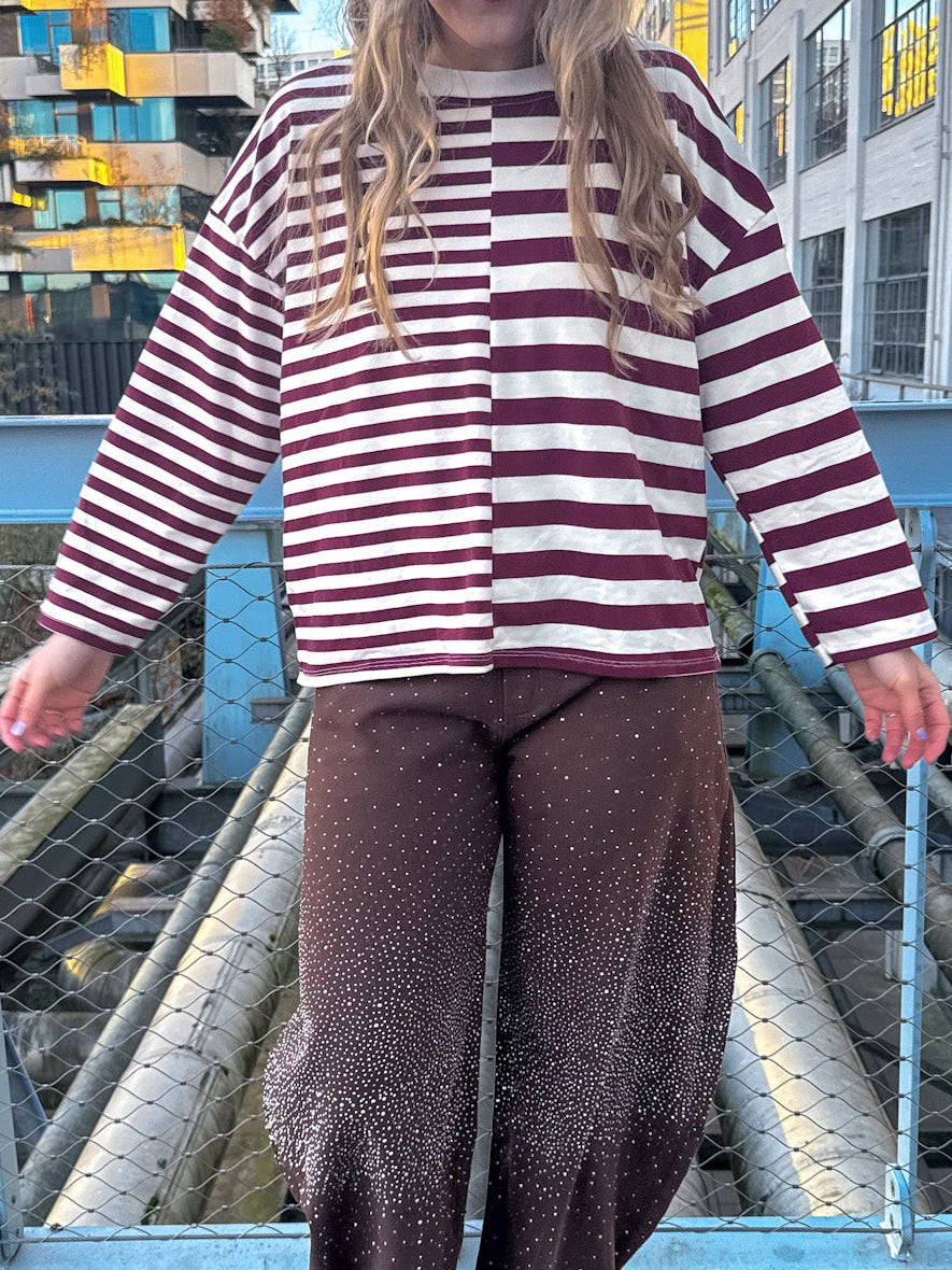 Amy striped longsleeve burgundy