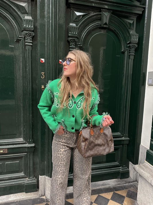 Noa bandanaprint vest groen