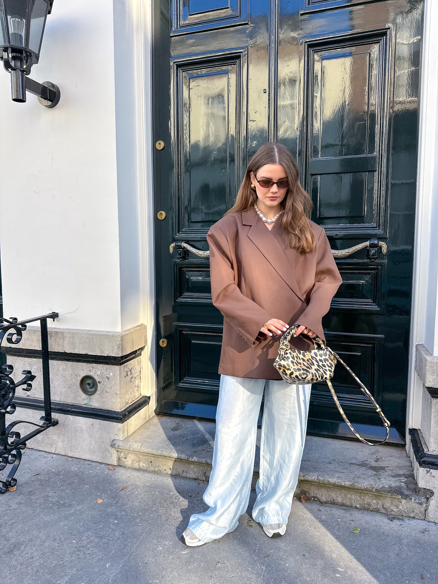 Boxy oversized blazer bruin