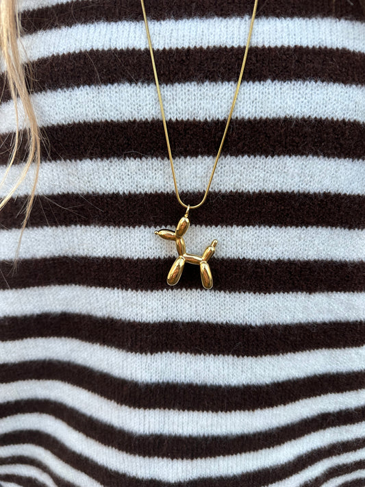 Balloon dog ketting goud