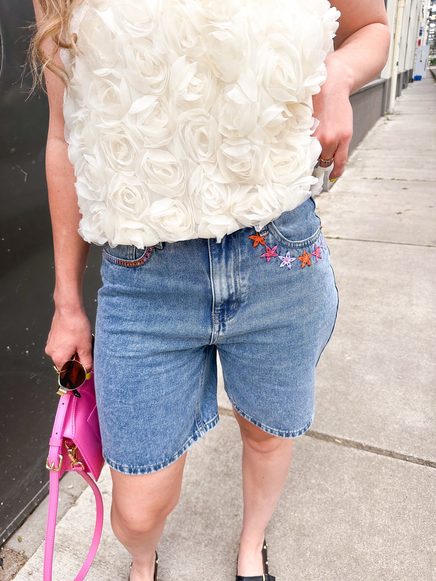Denim bermuda shorts