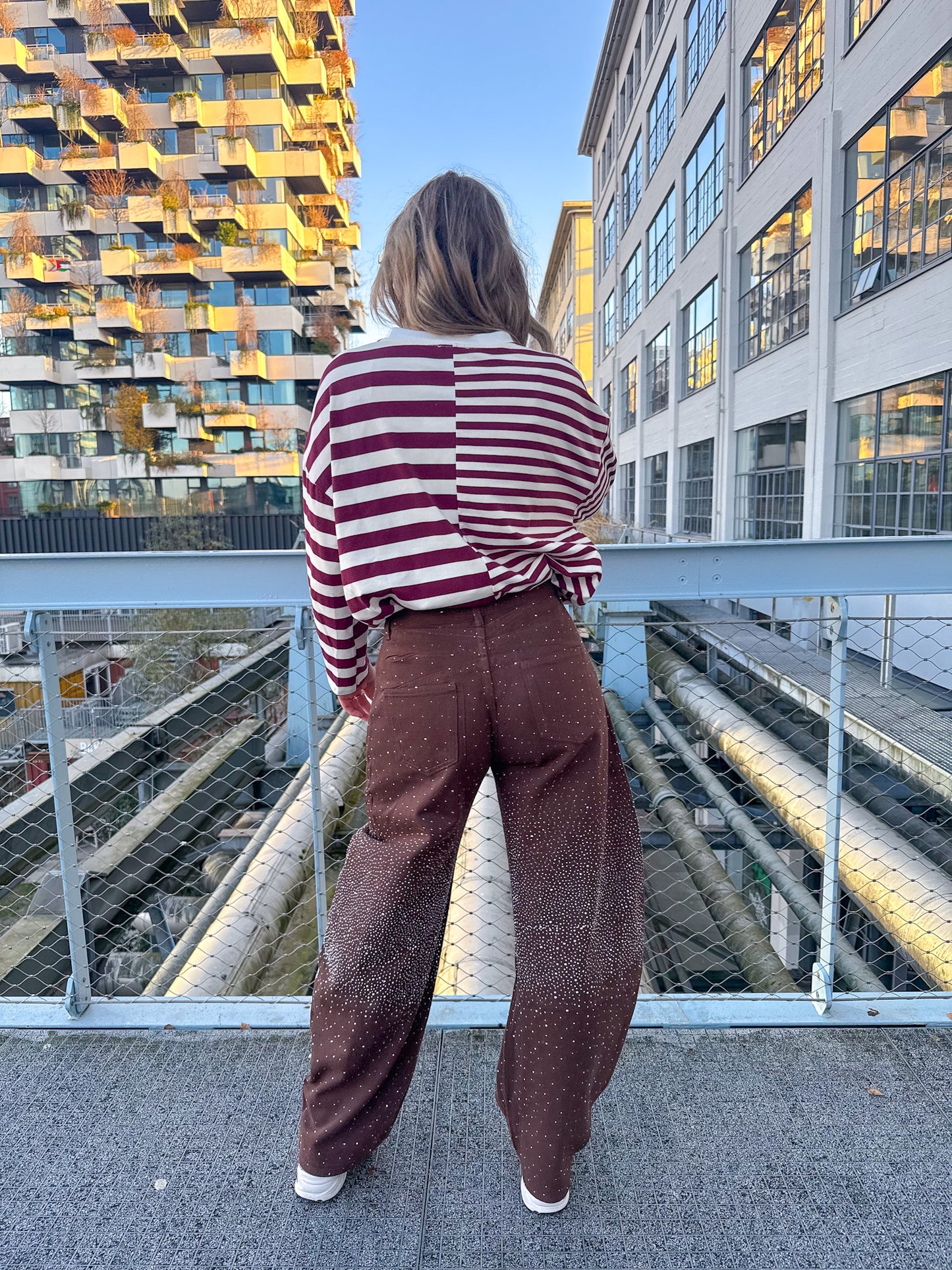 Balloon jeans met strass bruin