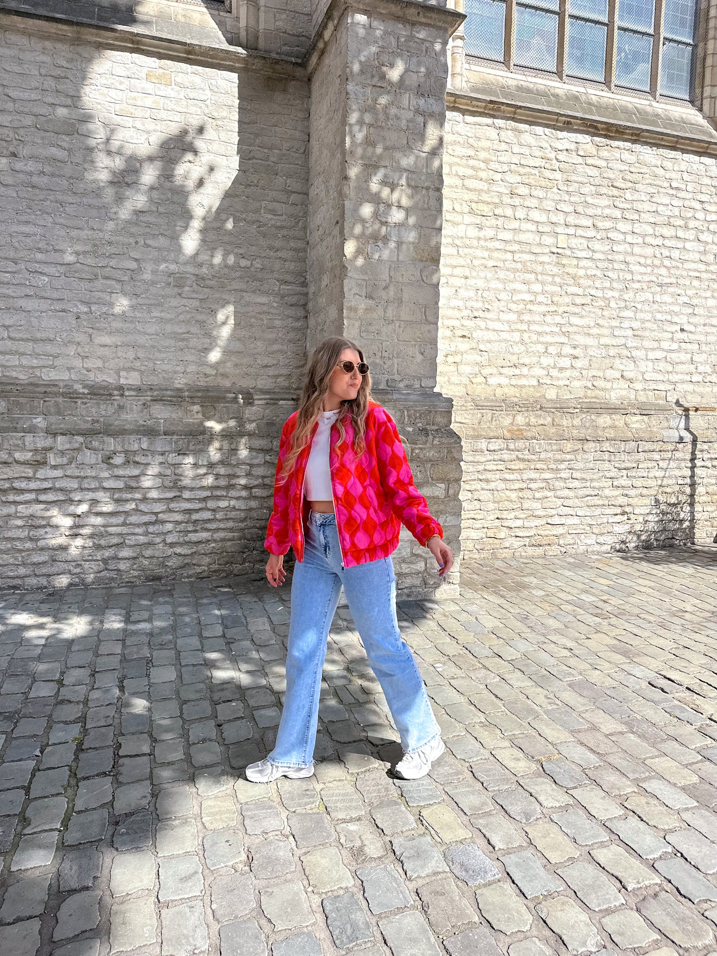 Wavy bomber pink