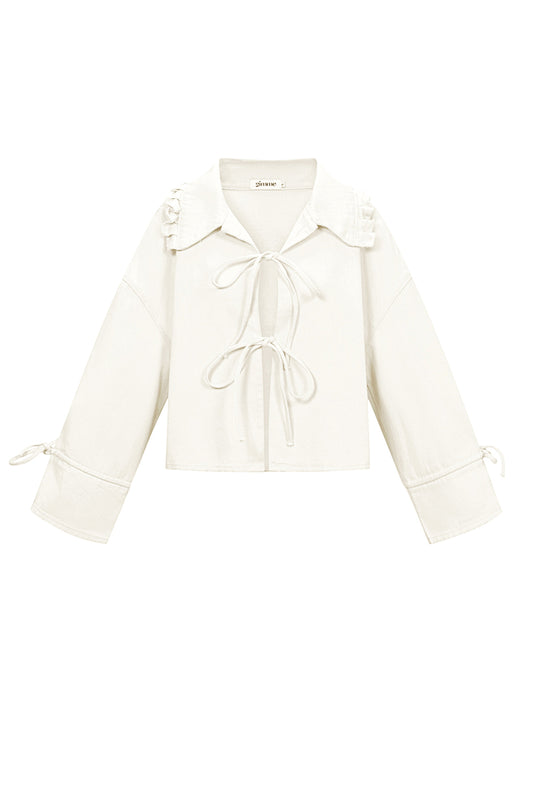 Kiana top met strikjes wit