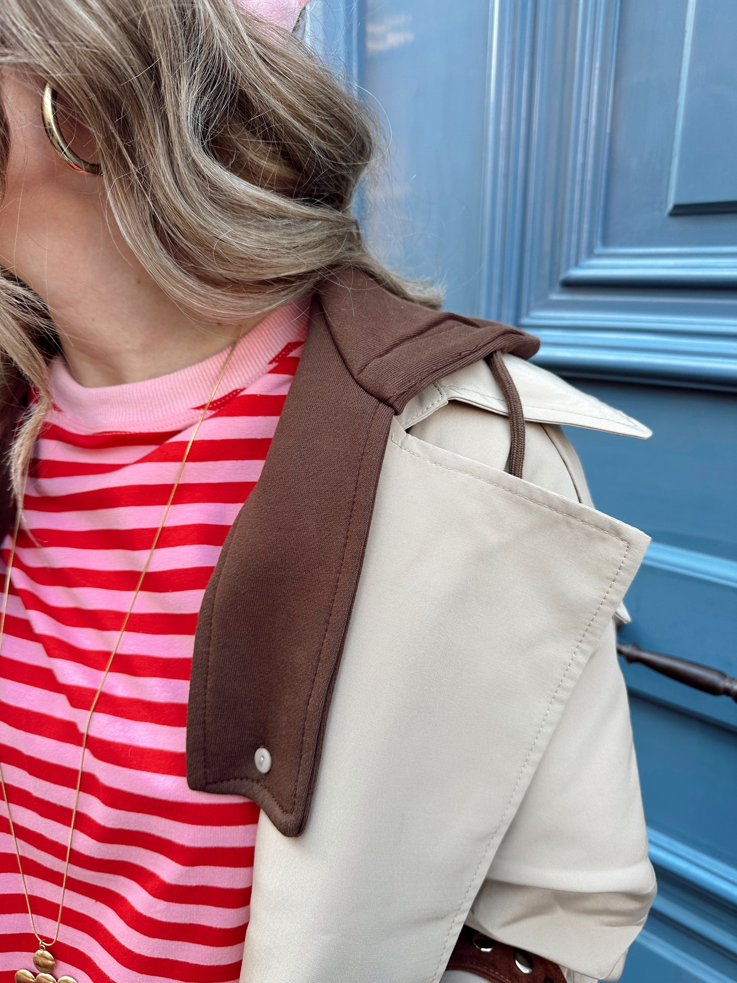 Trenchcoat met capuchon bruin