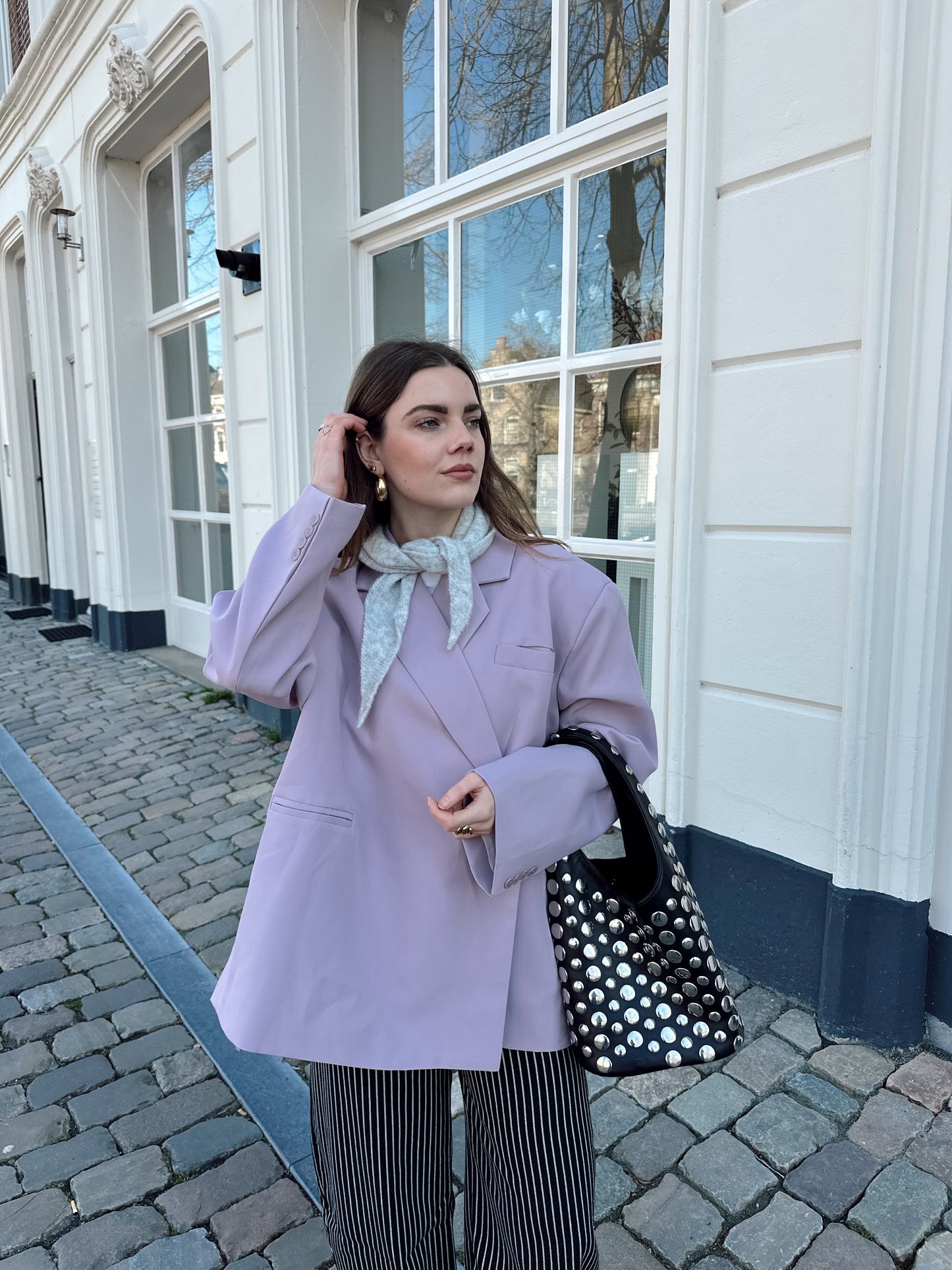 Boxy oversized blazer lila