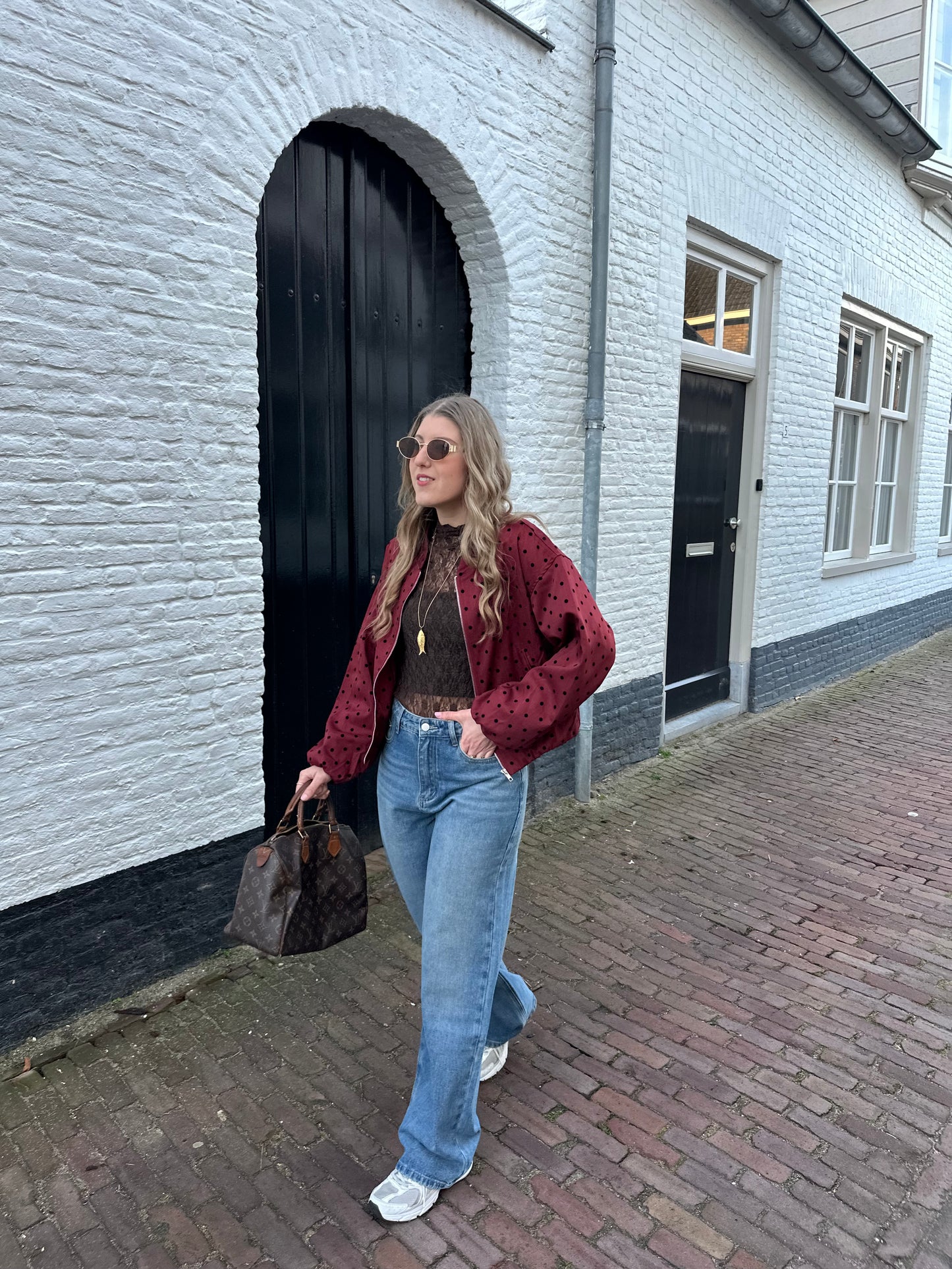 Amour straight leg jeans met hearts blue