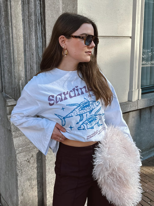 Studio Amaya Sardines longsleeve print wit
