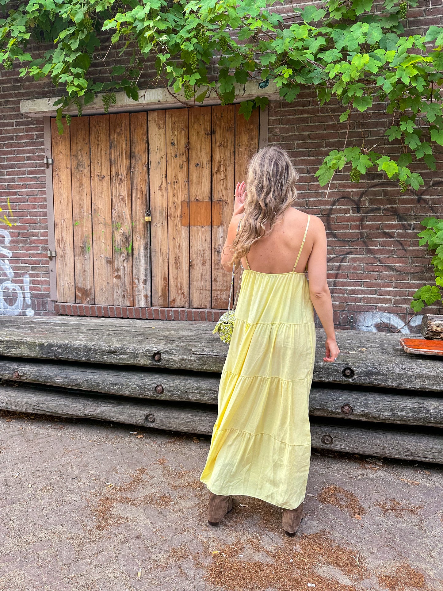 Boho jurk lang butter yellow