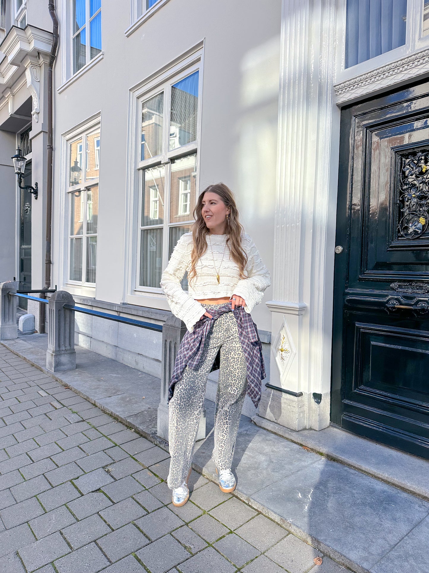 Ruffle top lange mouw