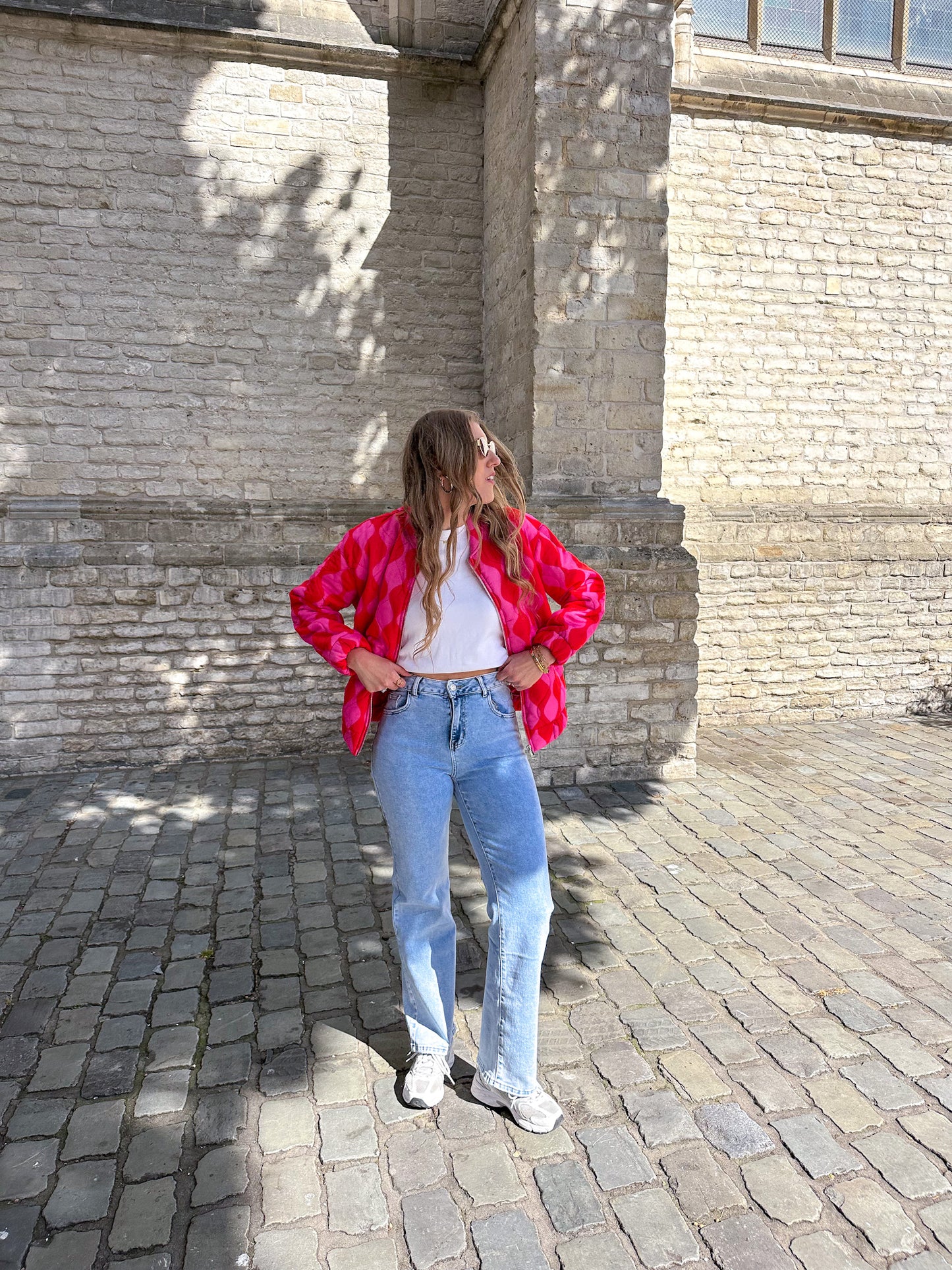 Wavy bomber pink
