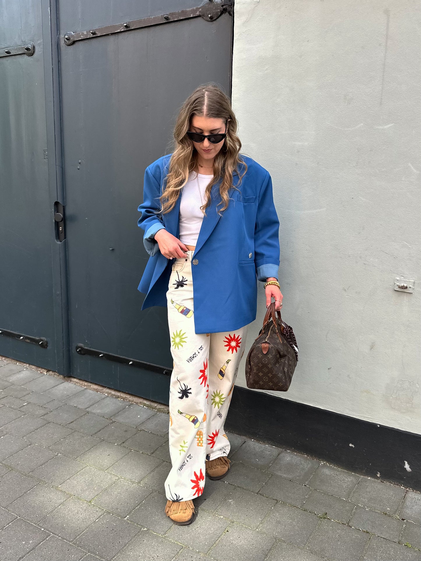 Boxy oversized blazer cobalt blue
