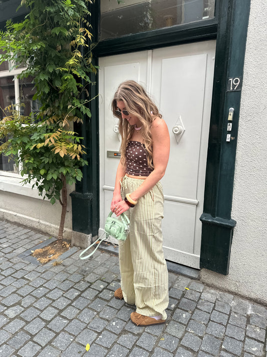 Chloe strapless polkadot top