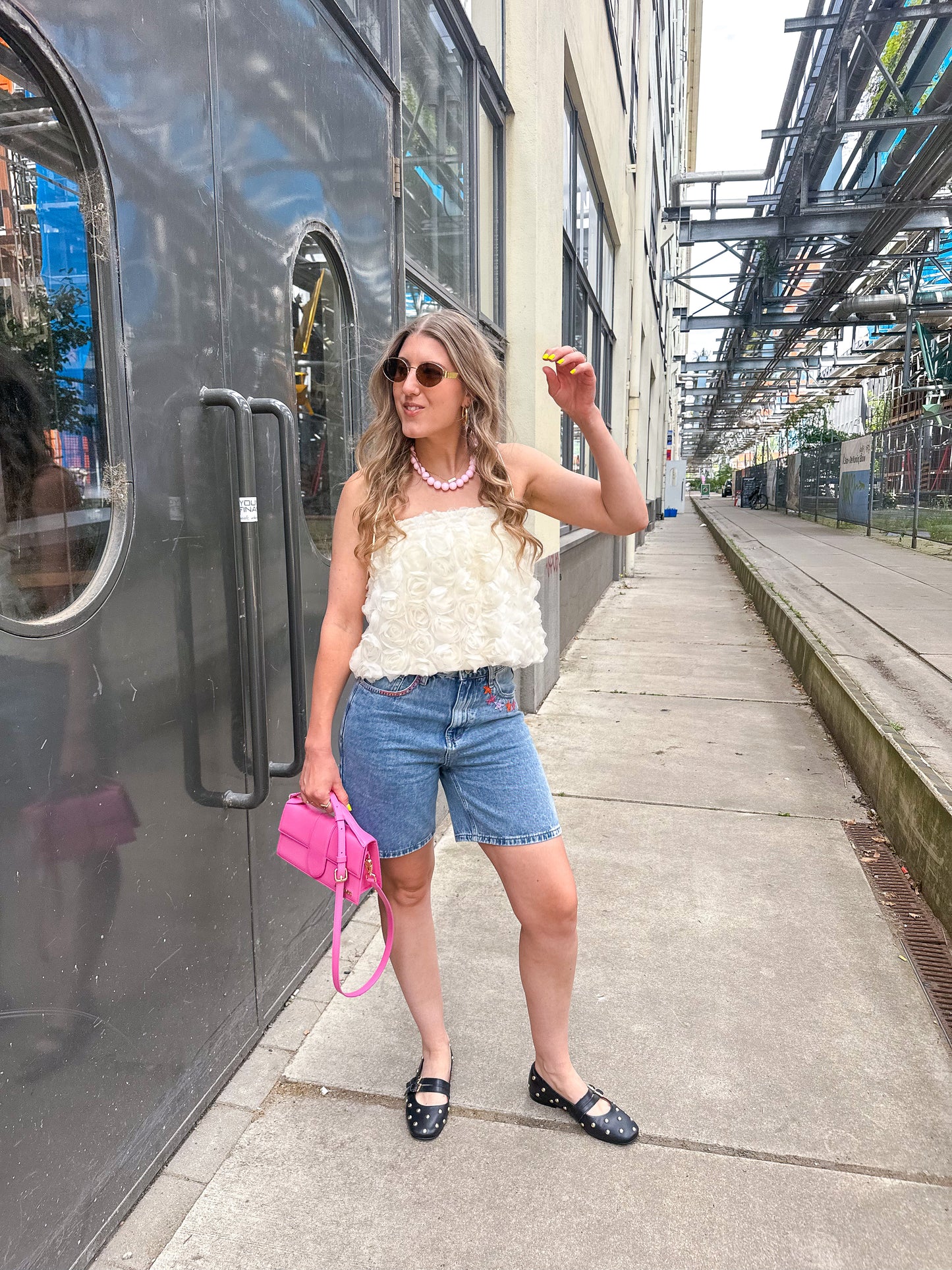 Denim bermuda shorts
