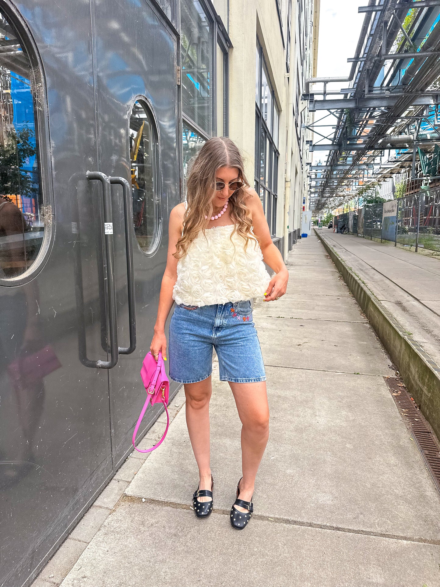 Denim bermuda shorts