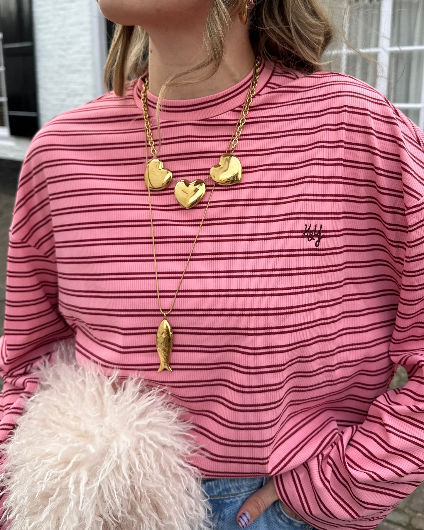 Triple hearts ketting bold