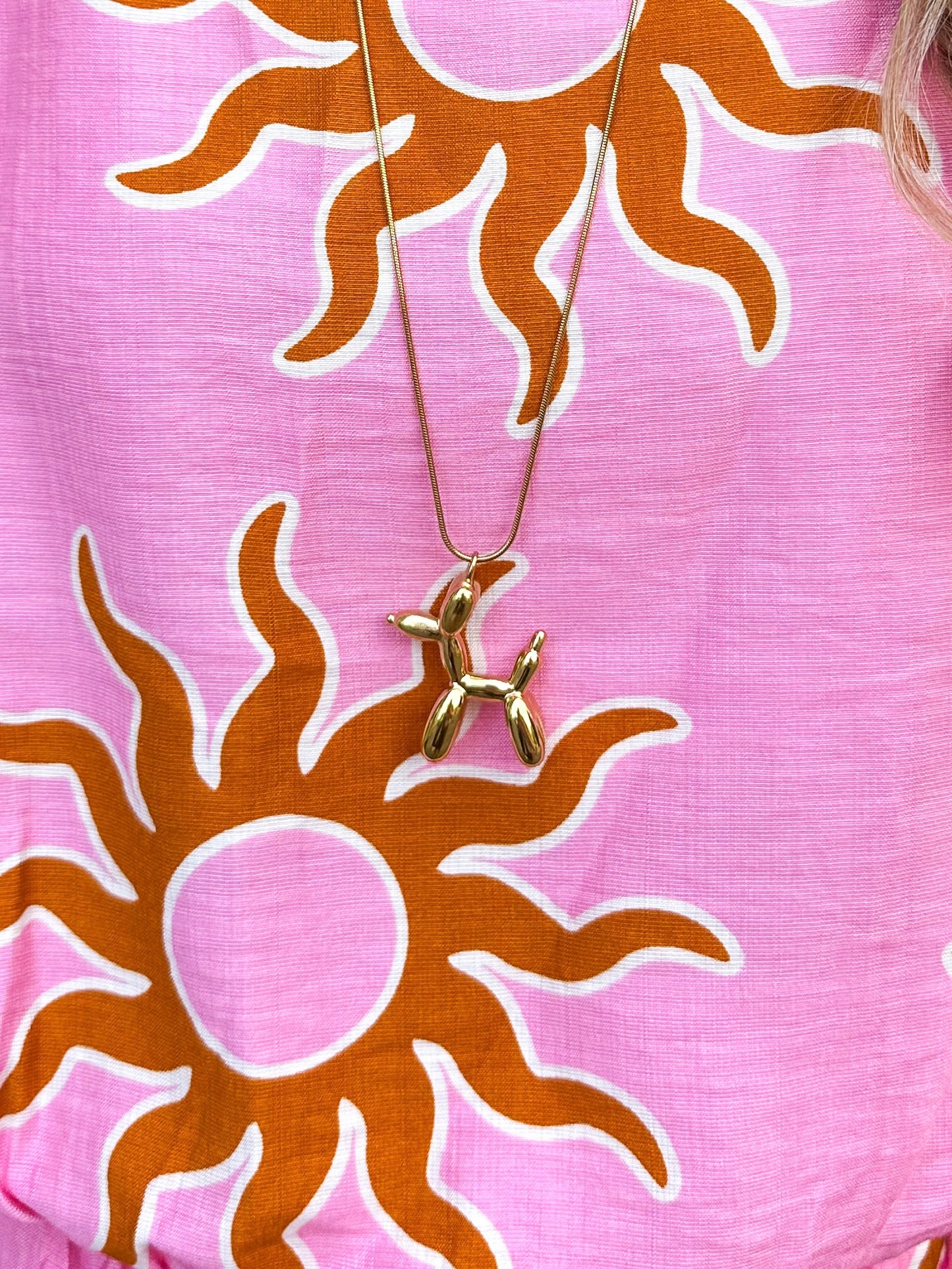 Balloon dog ketting goud