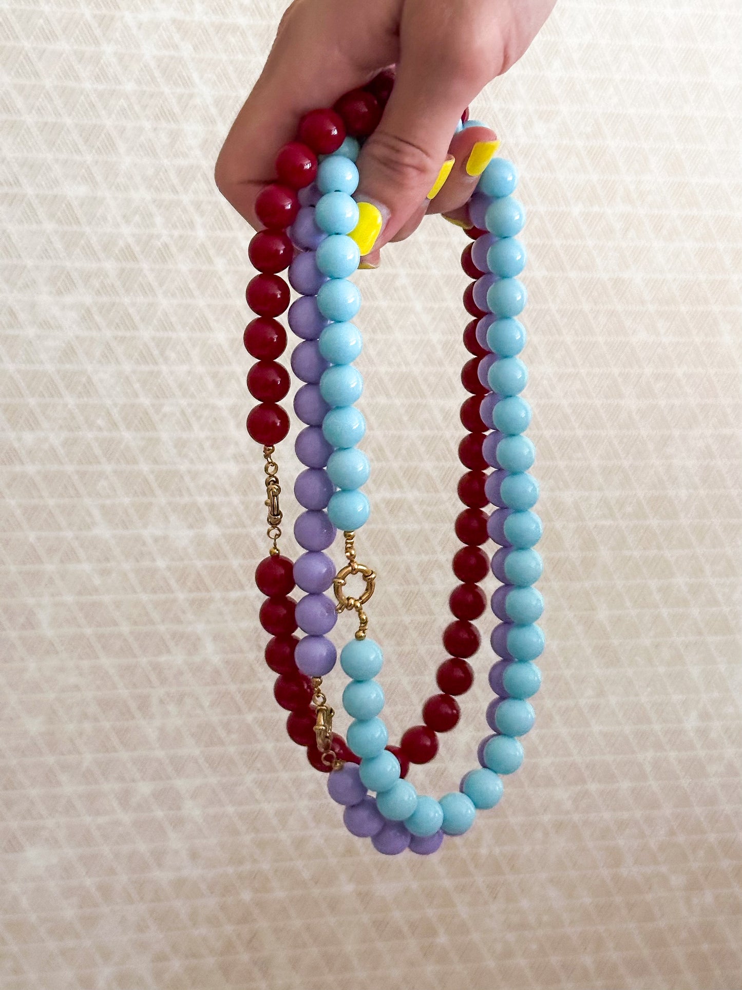 Color beads ketting blauw