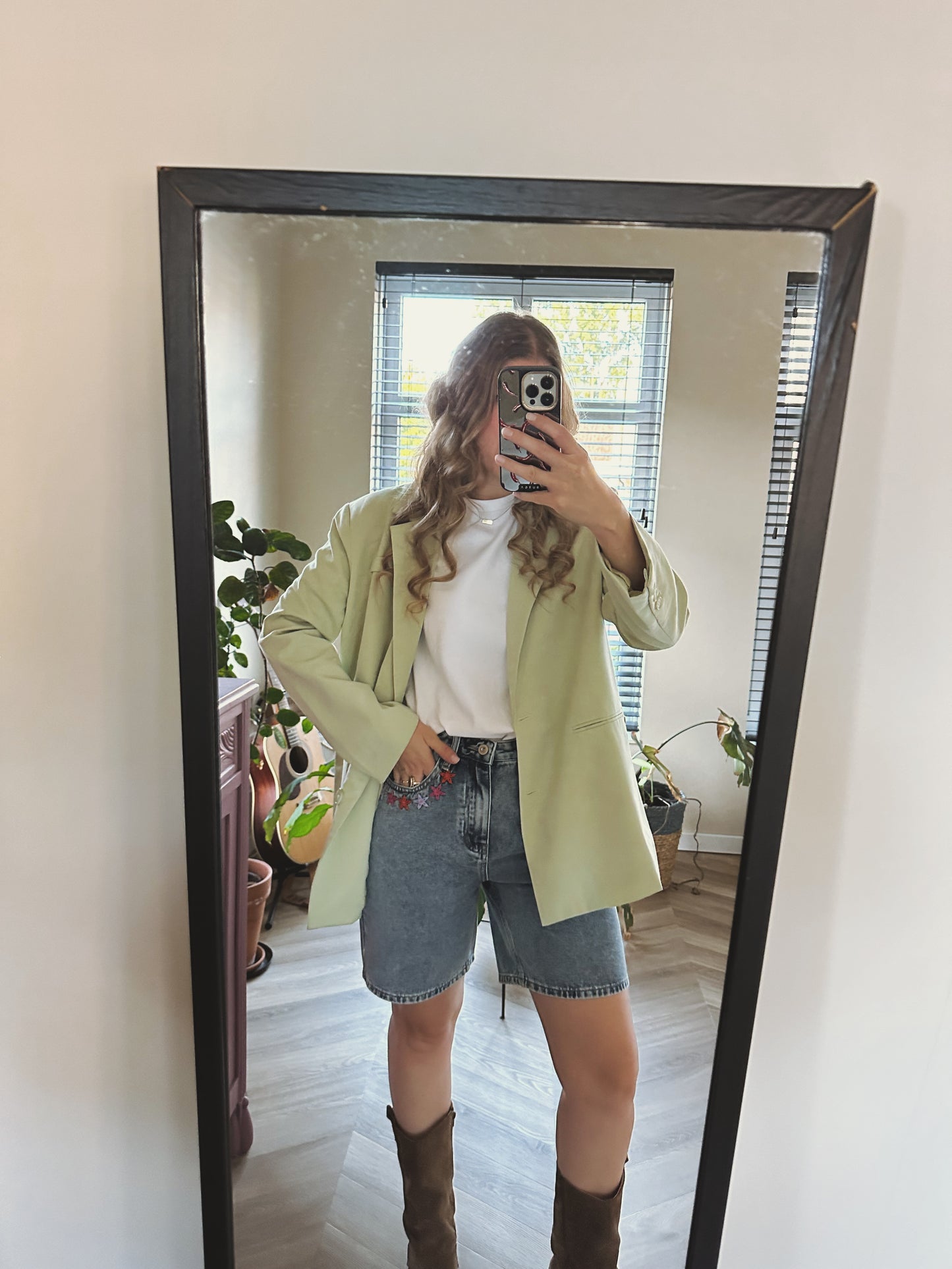 Denim bermuda shorts