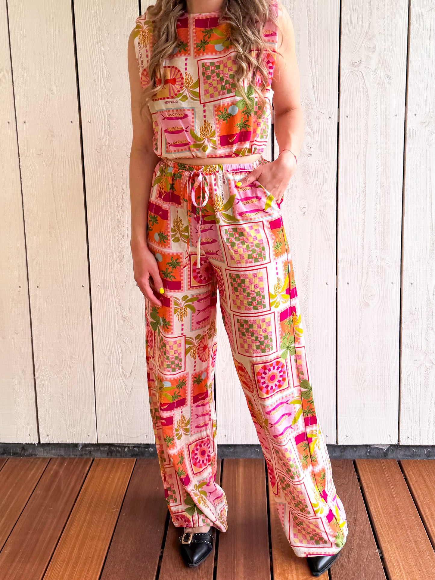 Mediterranean sun broek roze