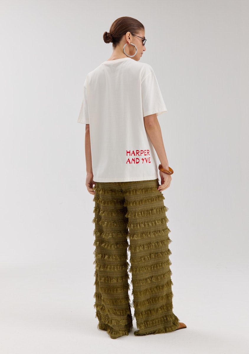Harper & Yve LO ruffle pants groen