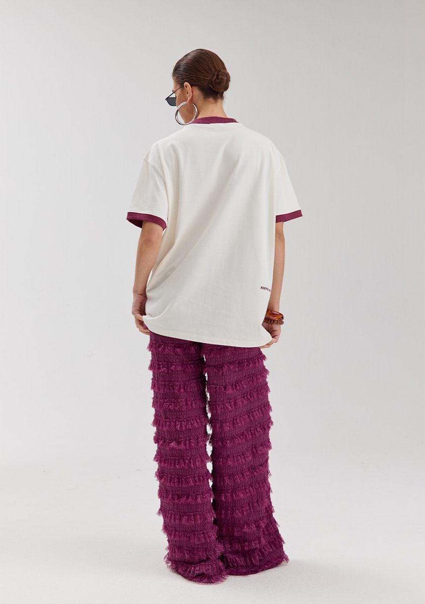 Harper & Yve LO ruffle pants paars