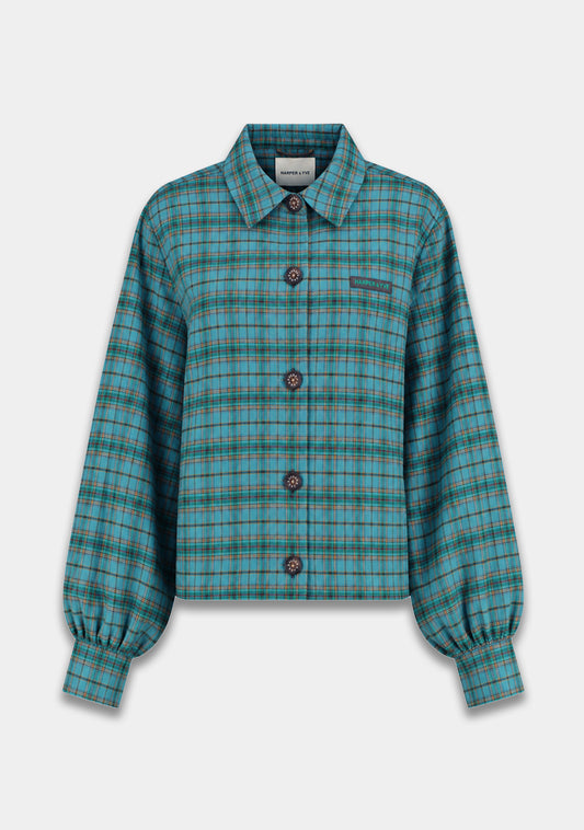 Harper & Yve Rylee jacket checkered blue
