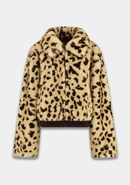 Harper & Yve Stacy jacket faux-fur wild leopard beige