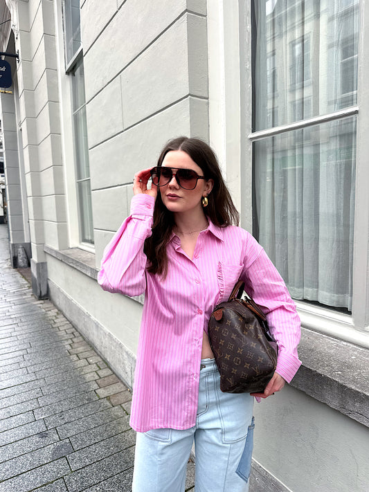 Lisan strepen blouse pink