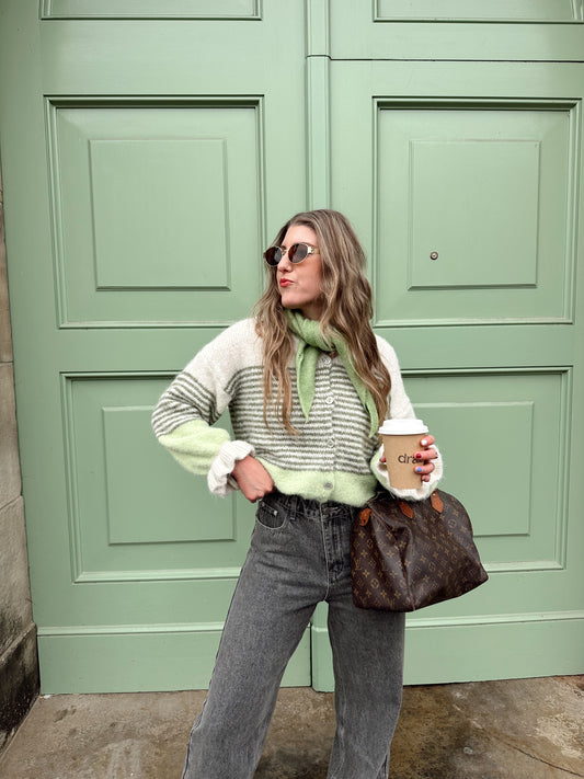 Lisa gestreept vest green