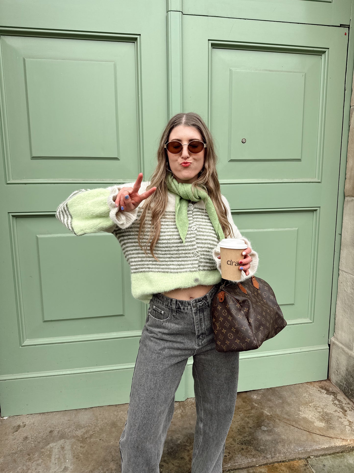 Lisa gestreept vest green