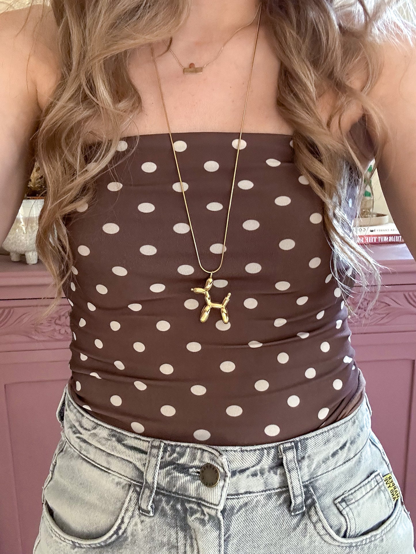 Balloon dog ketting goud