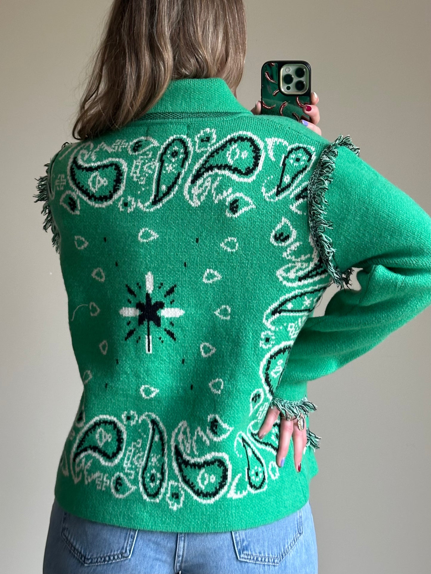 Noa bandanaprint vest groen