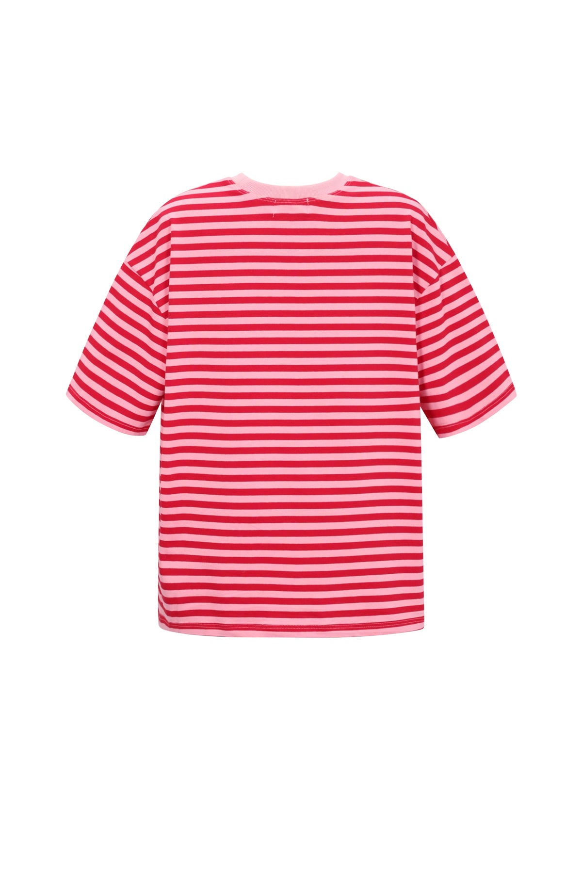 Loes t-shirt met strepen roze rood