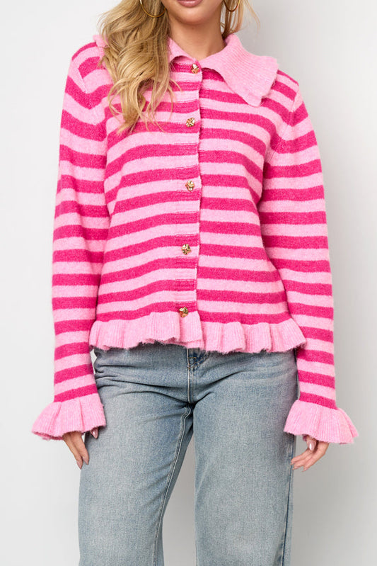 Mia vest streep bruin