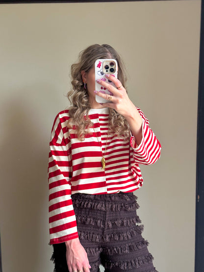Amy gestreepte longsleeve red