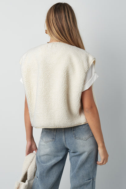 Jill teddy gilet cow print