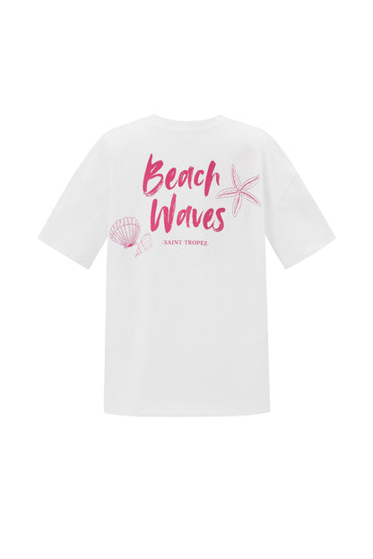 Beach waves t-shirt roze
