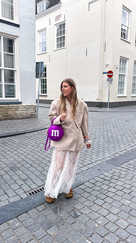 Boxy oversized blazer taupe