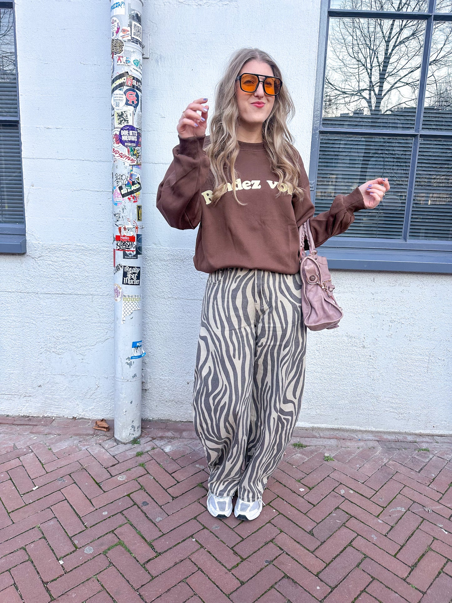 Barrel jeans met tijger print