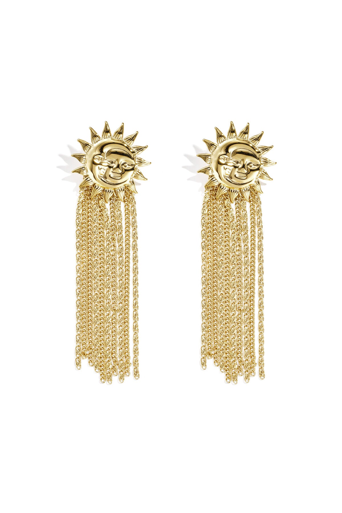 Sunrise dangle statement earrings goud