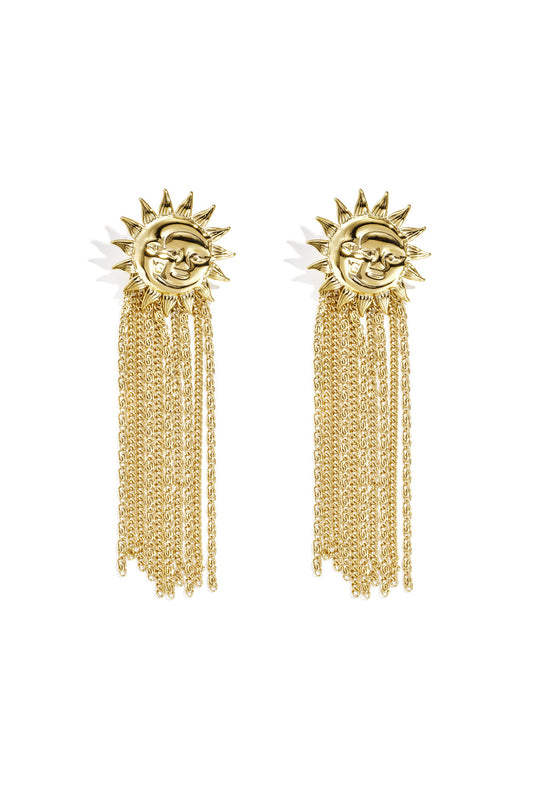 Sunrise dangle statement earrings goud