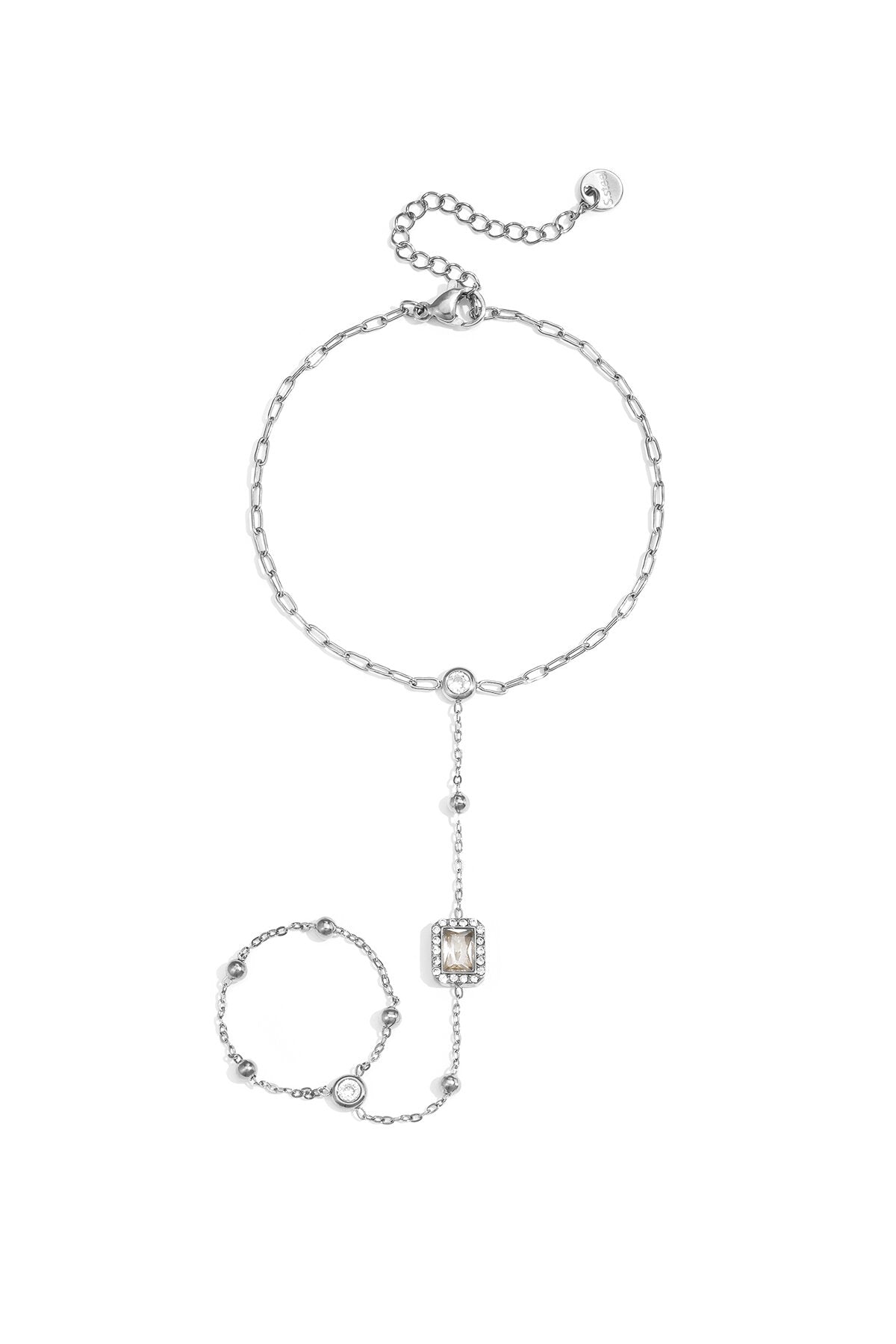 Begin again handchain armband met steentje