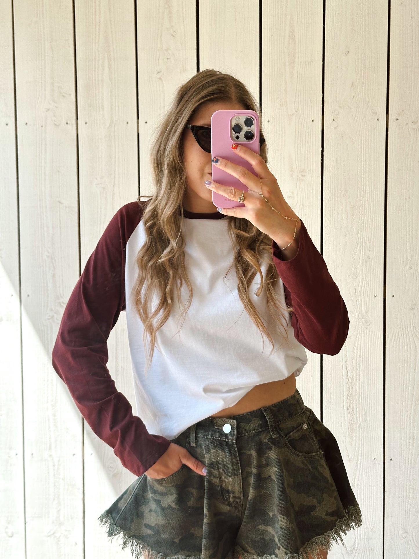 Juul two toned baseball longsleeve bordeaux