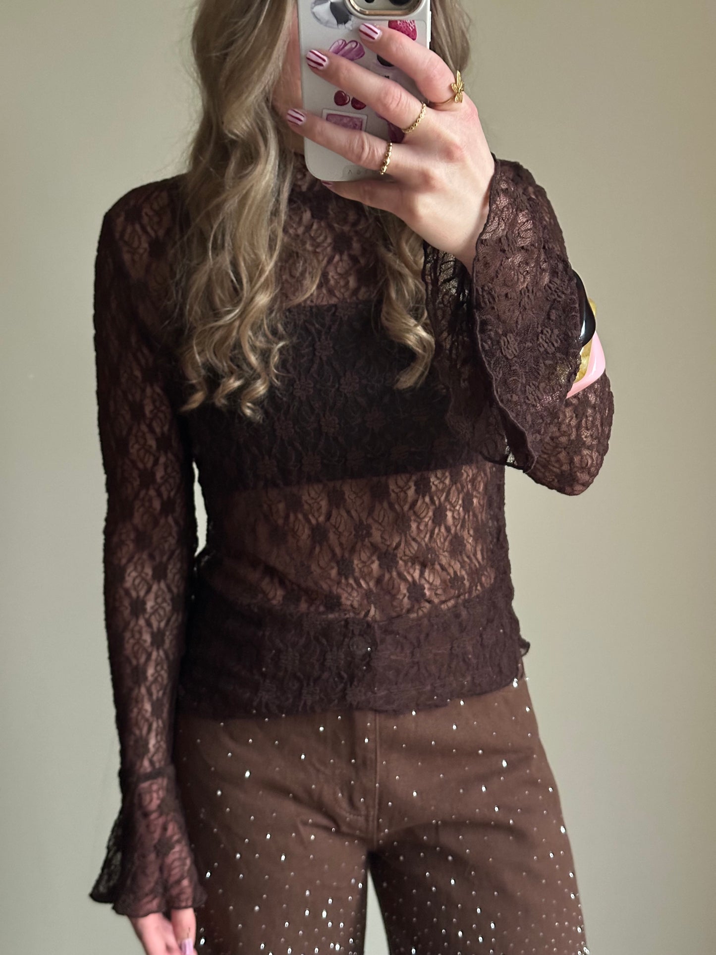 Lace top brown