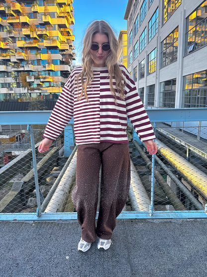 Amy striped longsleeve burgundy