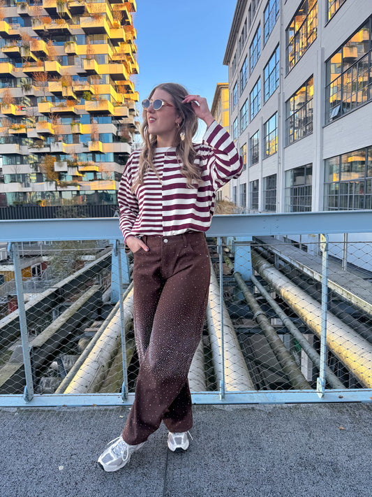 Amy striped longsleeve burgundy